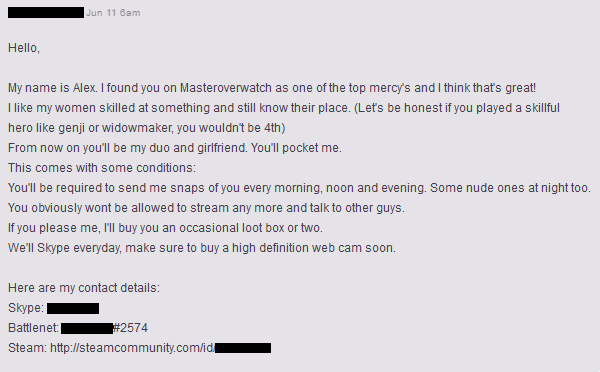FeetAreStrange's tweet image. My friend that plays a ridiculous amount of Mercy just got this in her Twitch inbox... I'm triggered