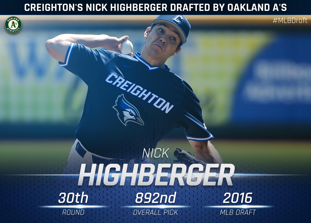 CU_Baseball's tweet photo. Congrats to senior Nick Highberger, selected by the Oakland Athletics in the 30th Round!.3rd Bluejay selected https://t.co/OL8aBnDELf