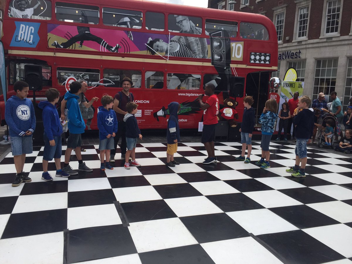 _SarahKirkup's tweet photo. So proud of my boy and his fellow Movement Warriors @Balletboyz in Kingston today! #Bigdancebus #FrameFilmFest https://t.co/w1q6MyK6FE