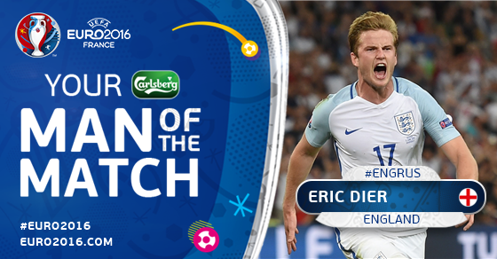 .@ericdier is your <a href="/carlsberg/">Carlsberg</a> Man of the Match! #ENGRUS #EURO2016