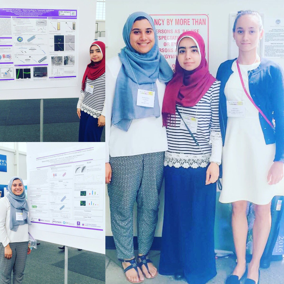 MontclareLabs's tweet photo. @nyupoly #undergrads Sumayya, Teeba & Nicole present their #research at #MARM2016 #ACS conference! #WomenInSTEM https://t.co/beF7yUxRc4
