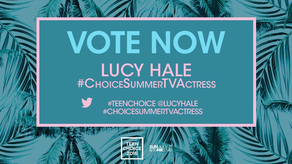 lucyhale's tweet photo. Can't thank yall enough for the @TeenChoiceFOX nomination !! #ChoiceSummerTVActress https://t.co/roqBS8zVIP https://t.co/nEBtoNTRhQ