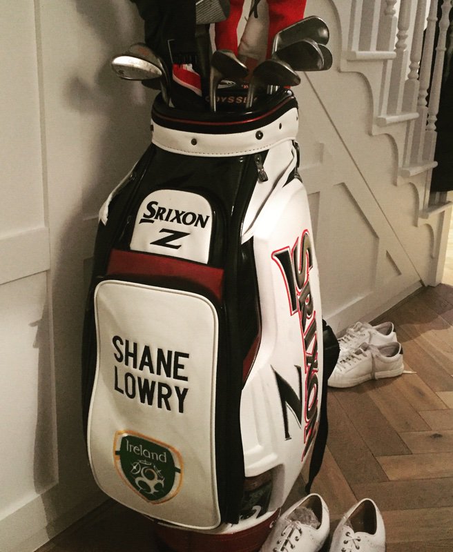 ShaneLowryGolf's tweet image. Packing for the US Open this week. Look what I have on my bag for the euros @FAIreland #coybig