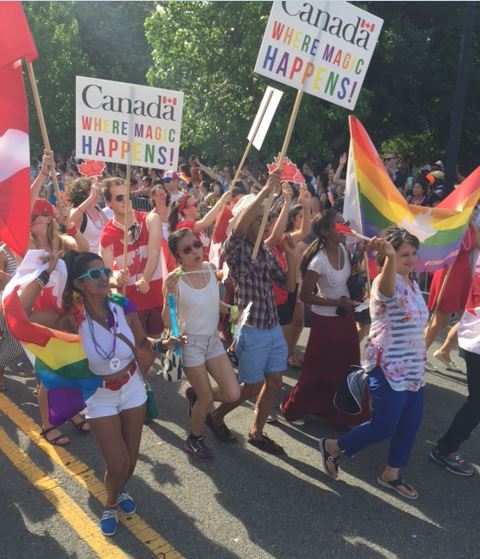 connect2canada's tweet photo. Proud to march in the #CapitalPride parade! #MakeMagicHappen #LoveIsLove https://t.co/EQhpBWMjkE