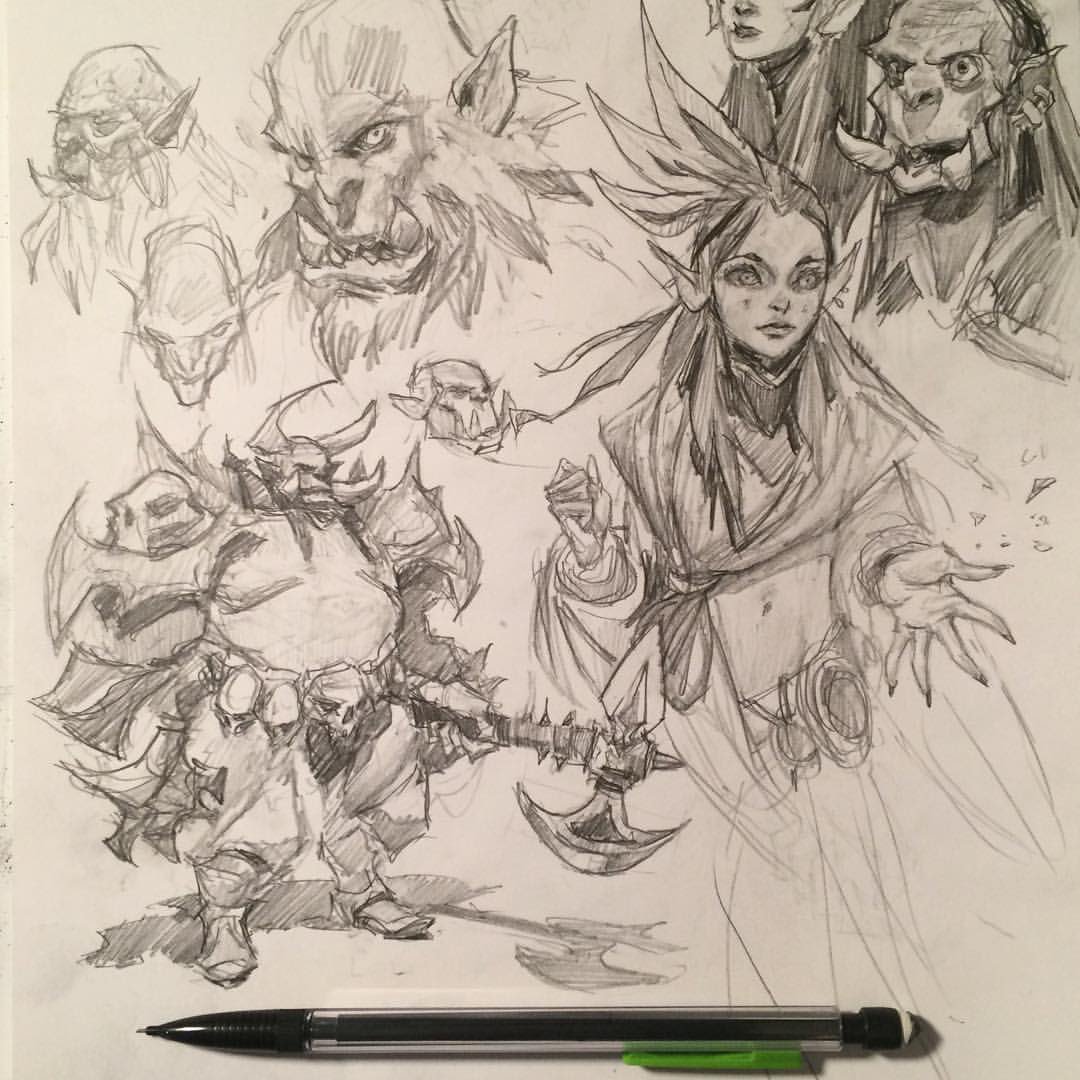 OldskoolgamerGV's tweet image. That Orc girl is magnificent! Also by Ahmed Aldoori. #DrawStuff
