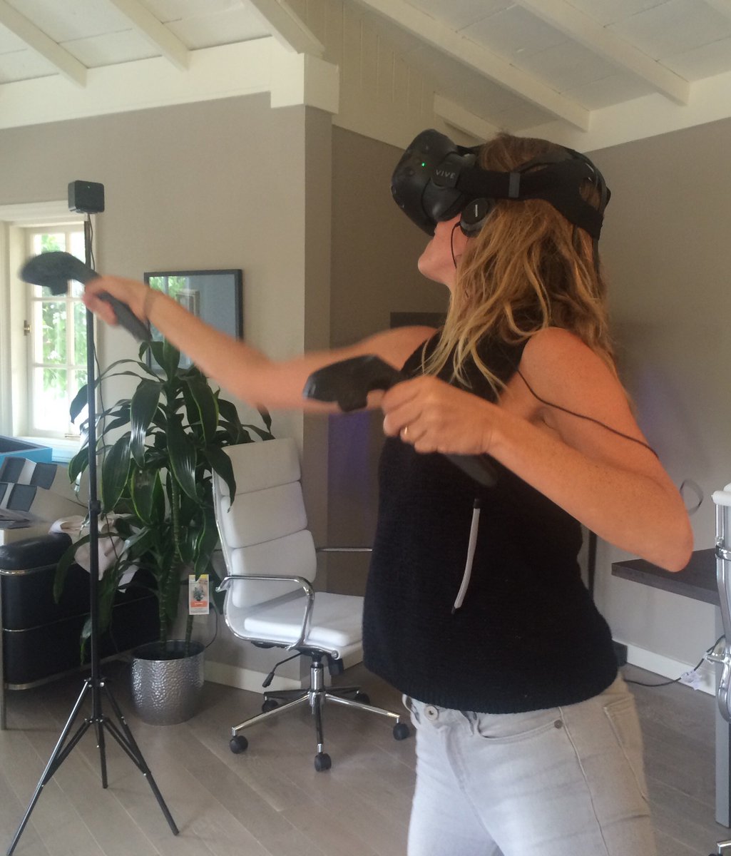 Best time ever playing with the <a href="/htcvive/">HTC VIVE</a> as "research" for the book. The future is here, and it's awesome!