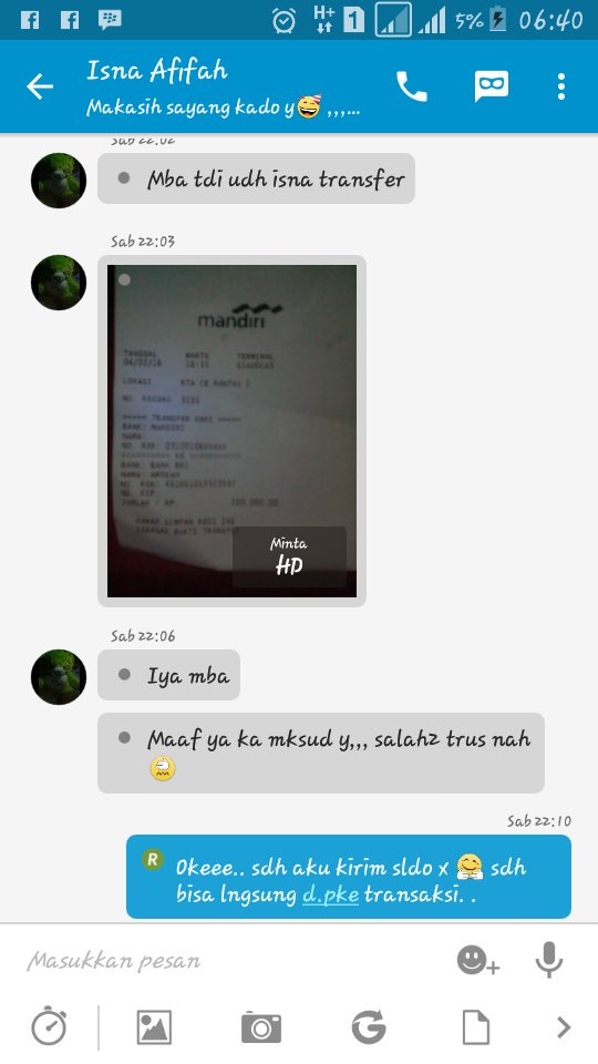 DahaPulsa's tweet photo. Bukti transfer kemaren https://t.co/nDKvFO0mnl