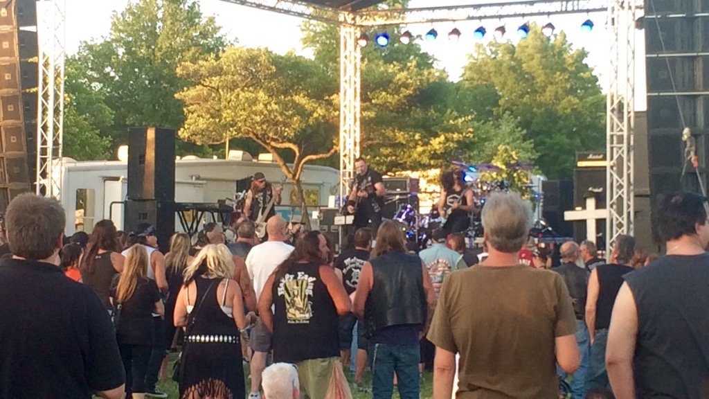 HarleyFestMI's tweet photo. Battery is taking the stage right now, with DIO Disciples next! https://t.co/yeSfAgnI5w