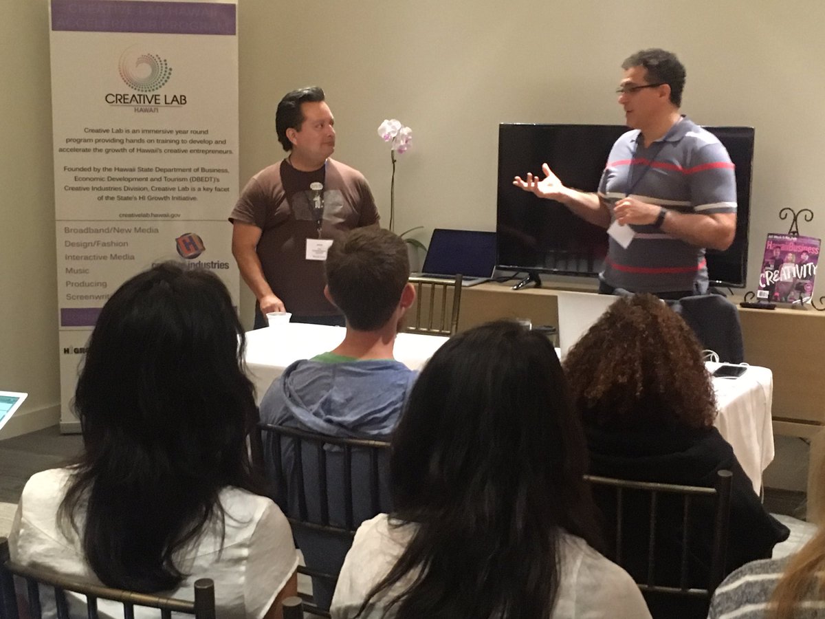 CreativeLabHI's tweet photo. .@CreativeLabHI #AnimationIdeatonWeekend for creative entrepreneurs with @mikepalmi , James A.Fino &amp; @IyanMBruce https://t.co/Pjj8ZkNcD5