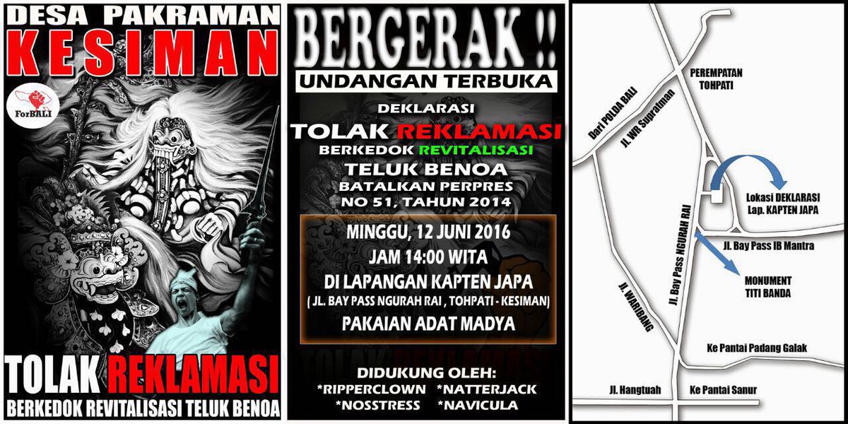 Halo Denpasar! Pukul 2pm, NVCL akan bergabung dengan #KesimanBergerak #TolakReklamasiTelukBenoa Onstage 4pm.