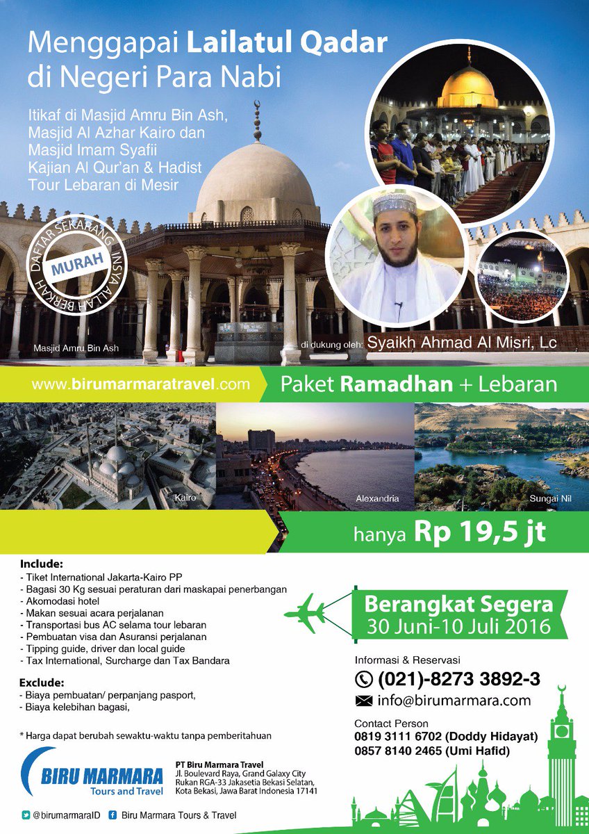 Program menggapai Lailatul Qadar di negeri para Nabi....hanya Rp 19.5 juta...