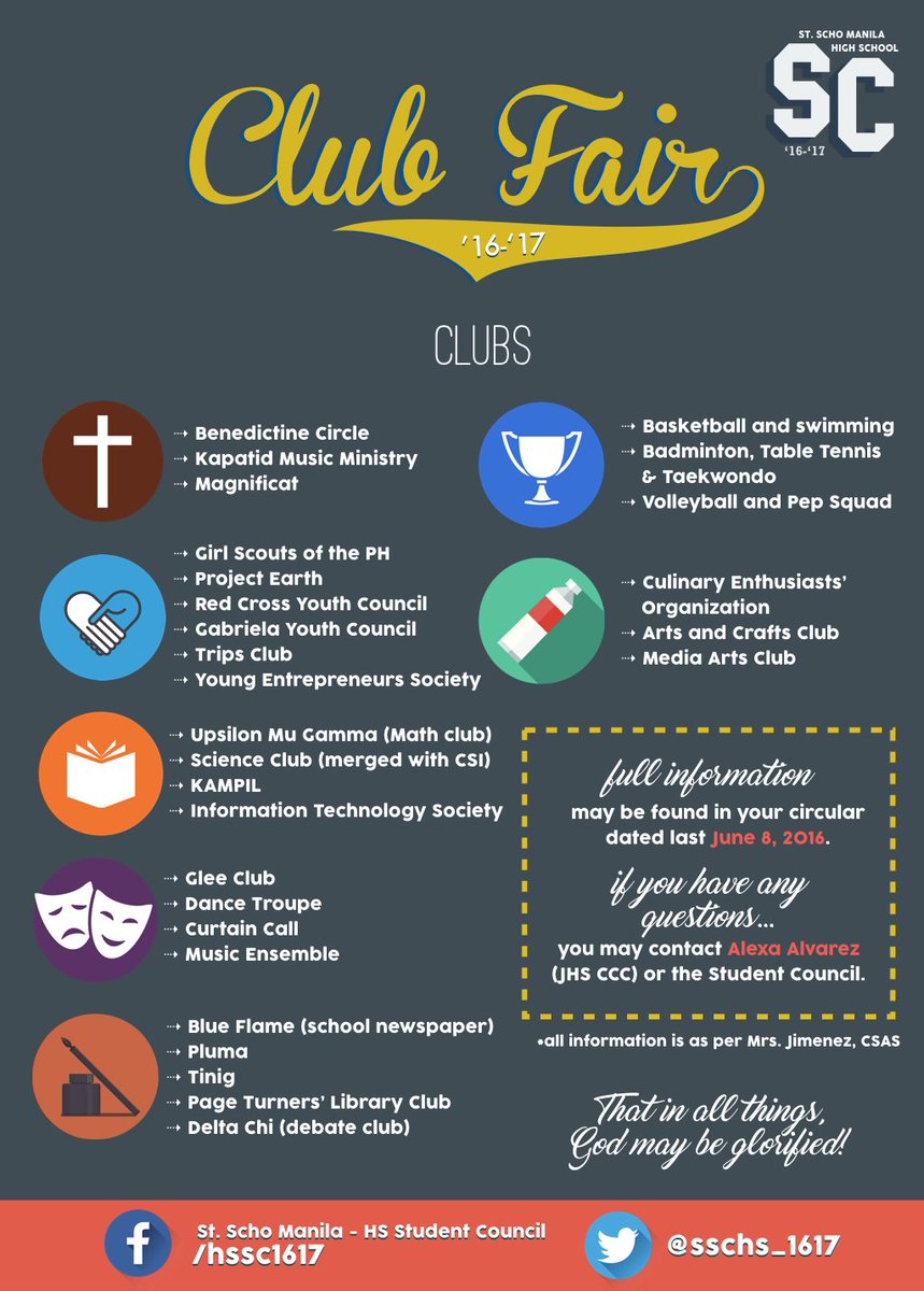 sschs_1617's tweet photo. Here's something to keep you guys motivated to get through the week: CLUB FAIR '16-'17! #RTtoSpread 😊✨ https://t.co/SNtmlIpX13