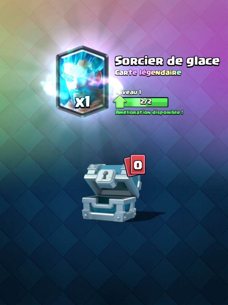 DeLimonval's tweet photo. Un sorcier de glace dans un coffre en argent, oui c'est possible 😄😄😄 #ClashRoyale @ClashRoyalFR @CLASHROYALE_FR https://t.co/CqJOj9NkM6