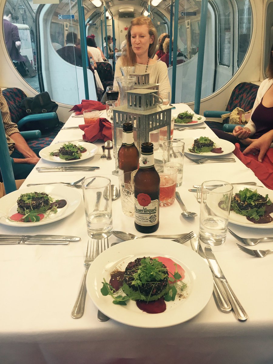 Katieksr83's tweet image. Great night @BasementGalley 
Quinoa and goats cheese on a tube train!!? #tubedinner