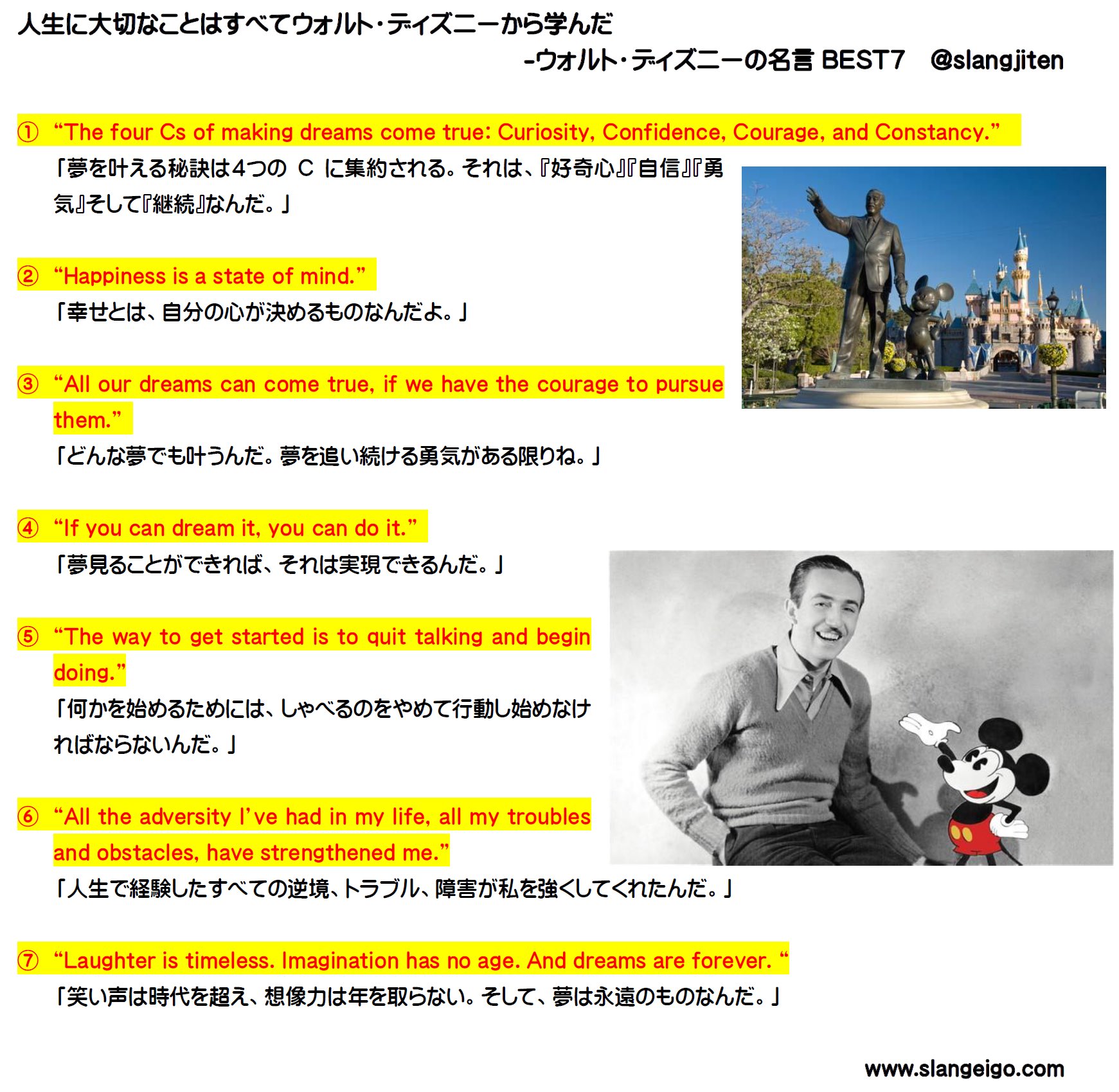 原田高志の英会話 英語スラング 略語講座 Auf Twitter 人生に大切なことはすべてウォルト ディズニーから学んだ 私達に夢と希望を与えてくれるウォルト ディズニーの名言ベスト7 ベイマックスde使える英語 今の痛みを10段階でいうと On A Scale Of