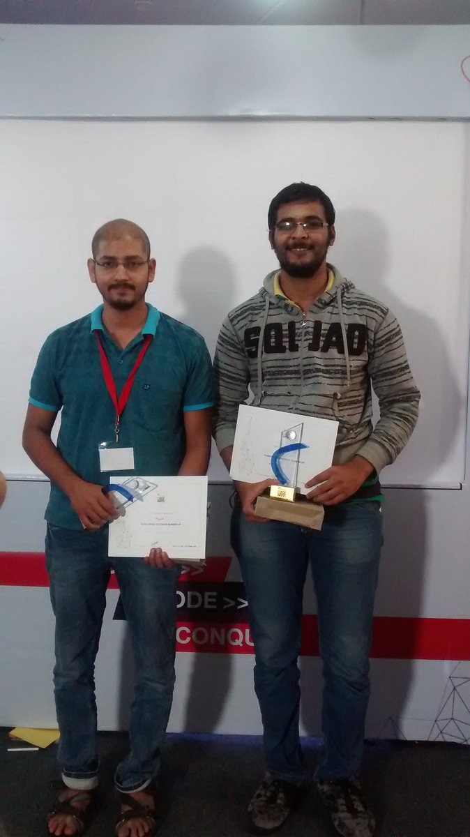 skillenza's tweet image. Shadowfax Code Wars runner-up teams 
Team Rectifier and Team Nocturnal 
#shadowfaxcodewars #venturesity #hackathon