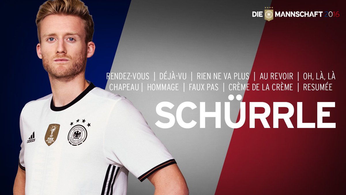 DFB_Team's tweet photo. Tour de Français! "La Mannschaft" spricht französisch, irgendwie. Heute: @Andre_Schuerrle ➡️https://t.co/SYNejTbndn https://t.co/nBWqQiafUj