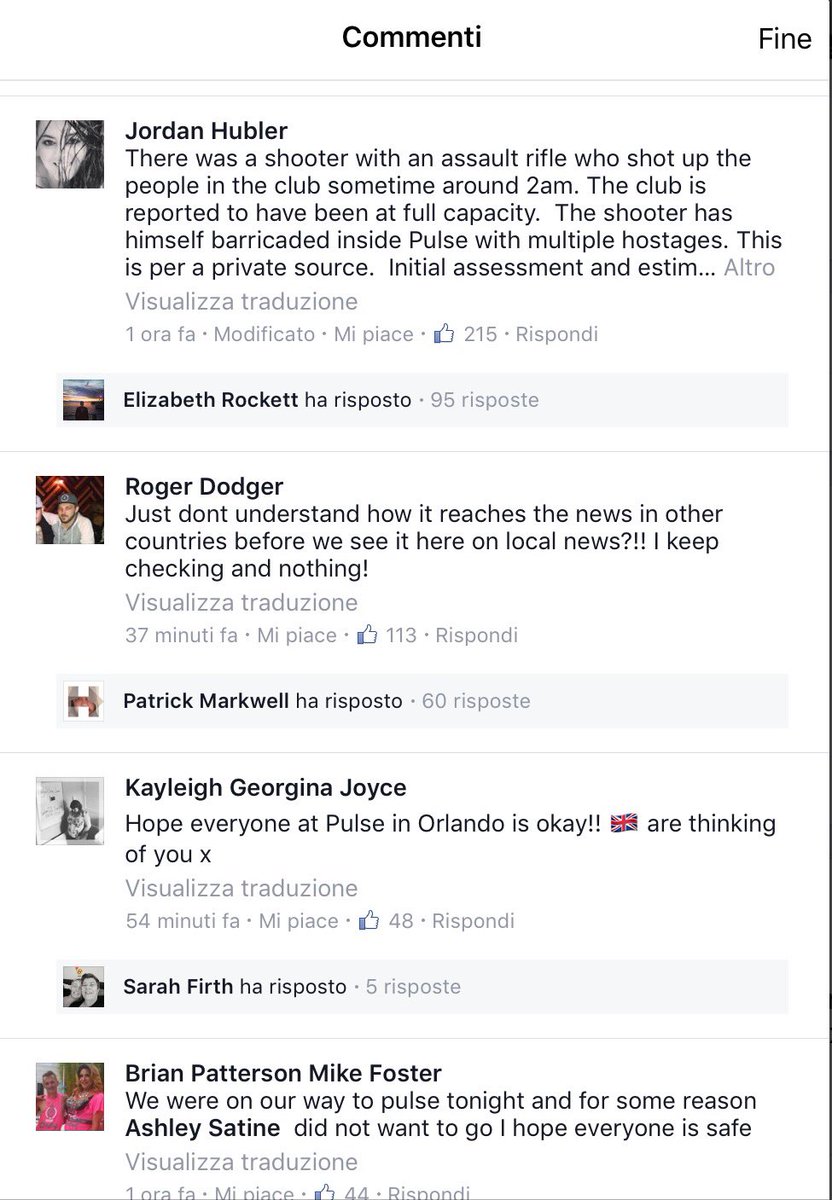 Giorgio Baglio Orlando Mass Shooting Hostage Situation At Pulse Club Spari E Ostaggi In Locale Gay T Co Oofwlvtei8