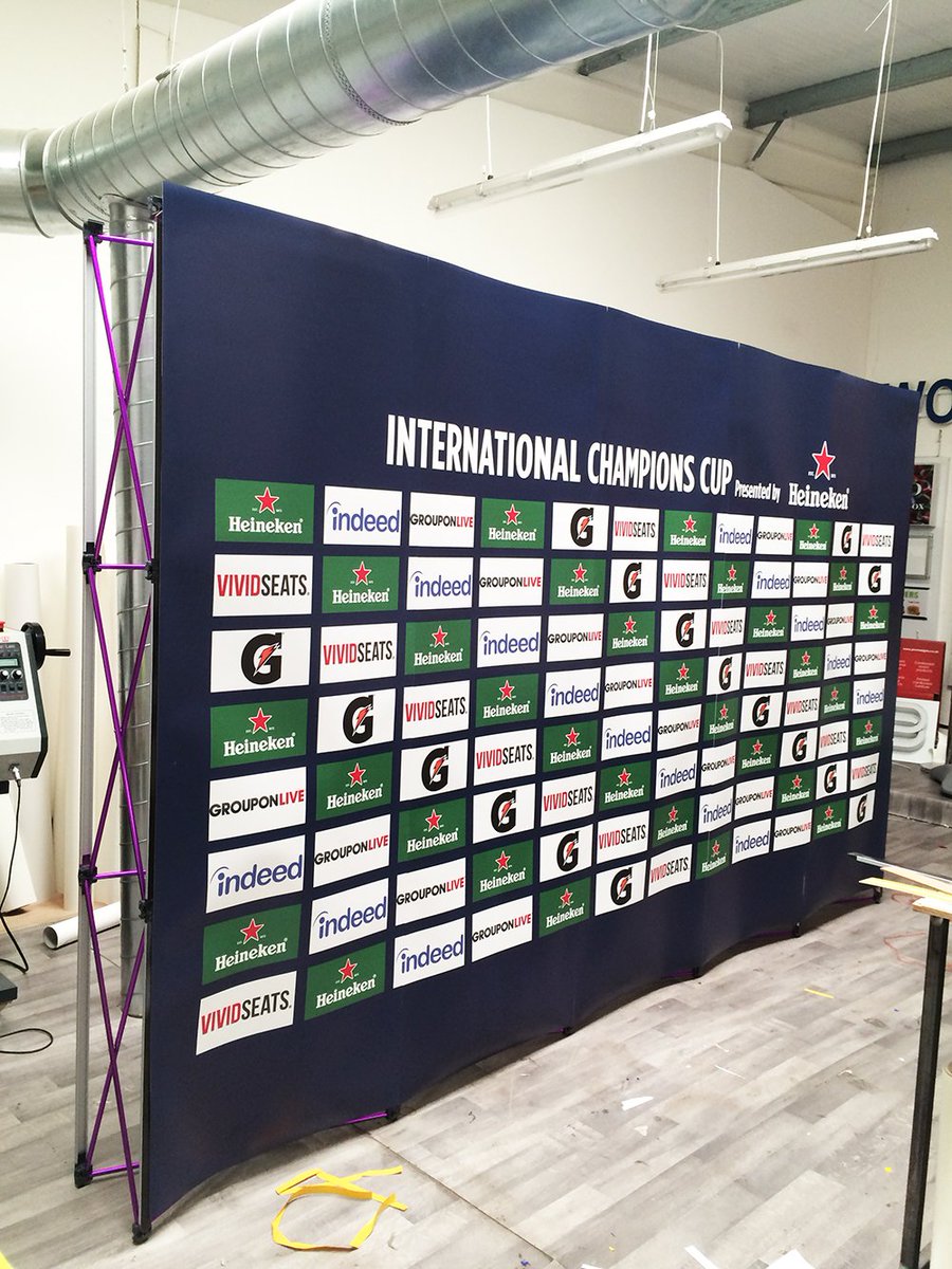 PromosignsLtd's tweet image. Backdrop stand for  "International Chempions Cup" #Heineken #BackdropStand #BackdropBanner #BackdropGraphic