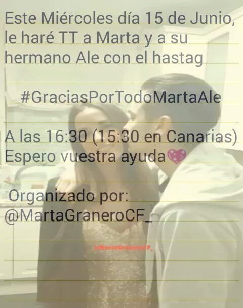 Miercoles 16:30/15:30 canarias/ intenataremos haver TT a alè Y a marta con  POR FAVOR AYUDAR