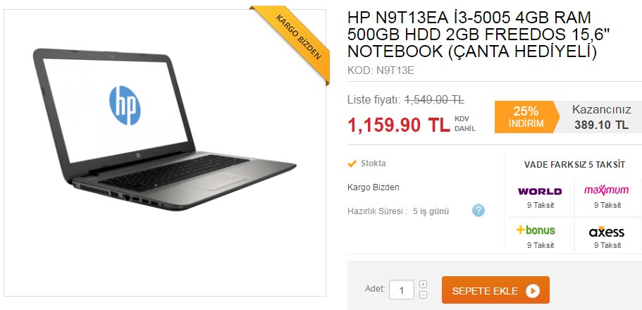 hermarkabizde's tweet photo. HP N9T13EA İ3-5005 4GB RAM 500GB HDD 2GB FREEDOS 15,6" NOTEBOOK (ÇANTA HEDİYELİ)
https://t.co/TdRCanfL99 https://t.co/enhr9pdLD6