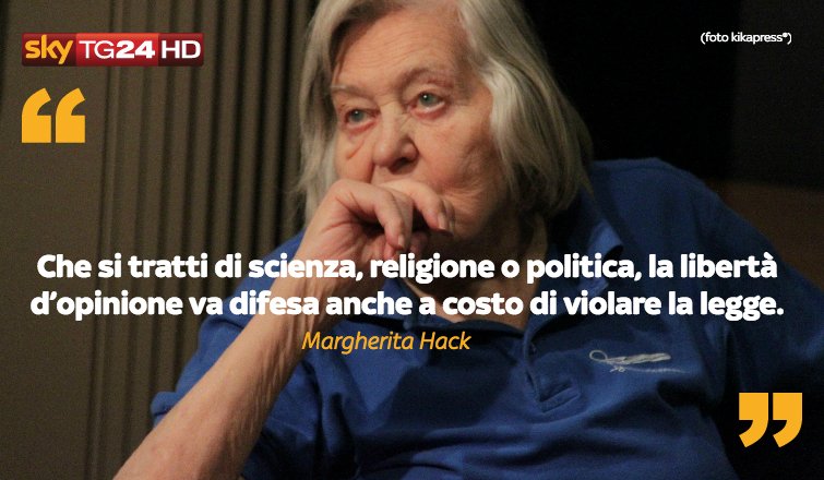SkyTG24's tweet image. Le sue idee e le sue opinioni hanno fatto il giro del mondo. #MargheritaHack avrebbe compiuto oggi 94 anni.