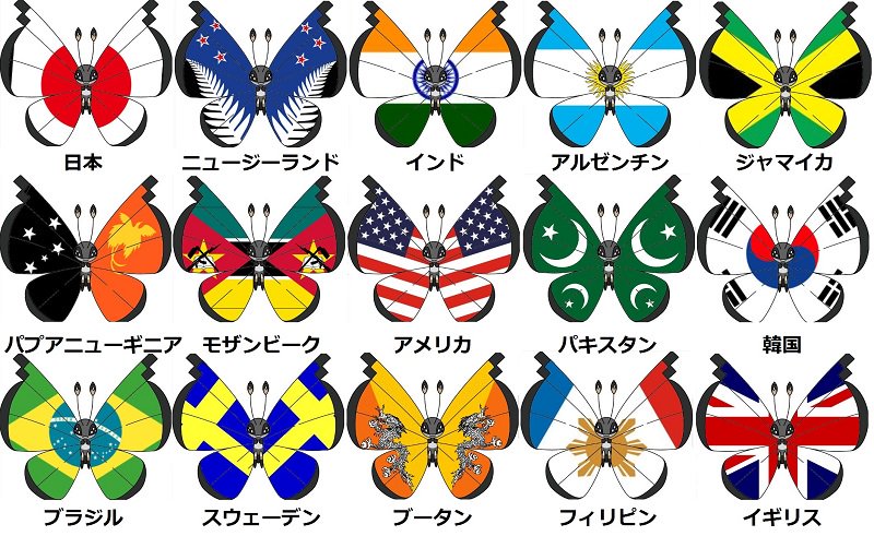 O Xrhsths Kenzen 静岡へ引っ越しました Sto Twitter 世界の国旗をビビヨン模様にしてみました