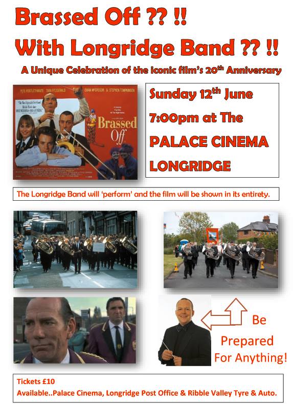 Our 'Brassed Off' event is likely to be sold out by tonight! If you would like a ticket call Sue Newby 01772782797.
