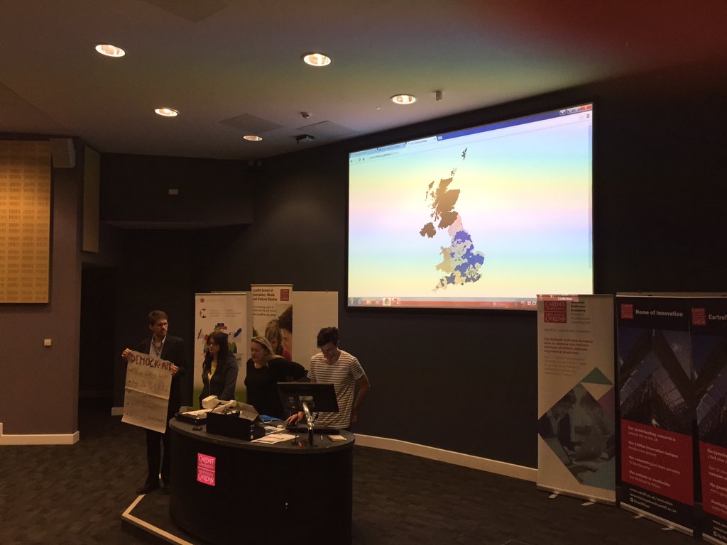 C4CJ's tweet photo. Team Democr-app! Idea arose from issue of cutting number of MPs and redrawing electoral boundaries #HTL16 https://t.co/Wrls8TcxMi