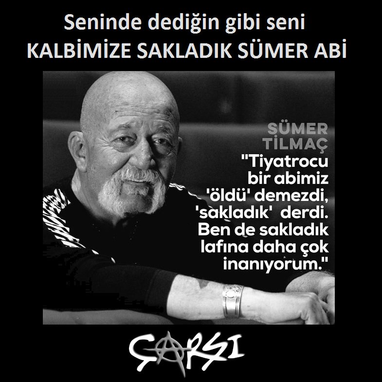 Ölümünün 1.yılında Sümer Abimizi Sevgi ve Özlemle Anıyoruz...
Sümer Tilmaç (15.07.1948-12.06.2015)
<a href="/mkaorkun/">🇹🇷 🦅 ϜϓſϞ</a>