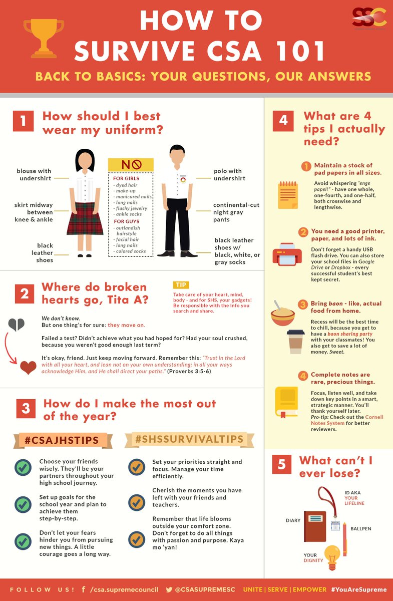 csasupremesc's tweet photo. Heads up, Junior High! Want to know how to survive CSA this year? Check this out & spread the word! #CSAFreshieTips https://t.co/dM7cOPV9Xr