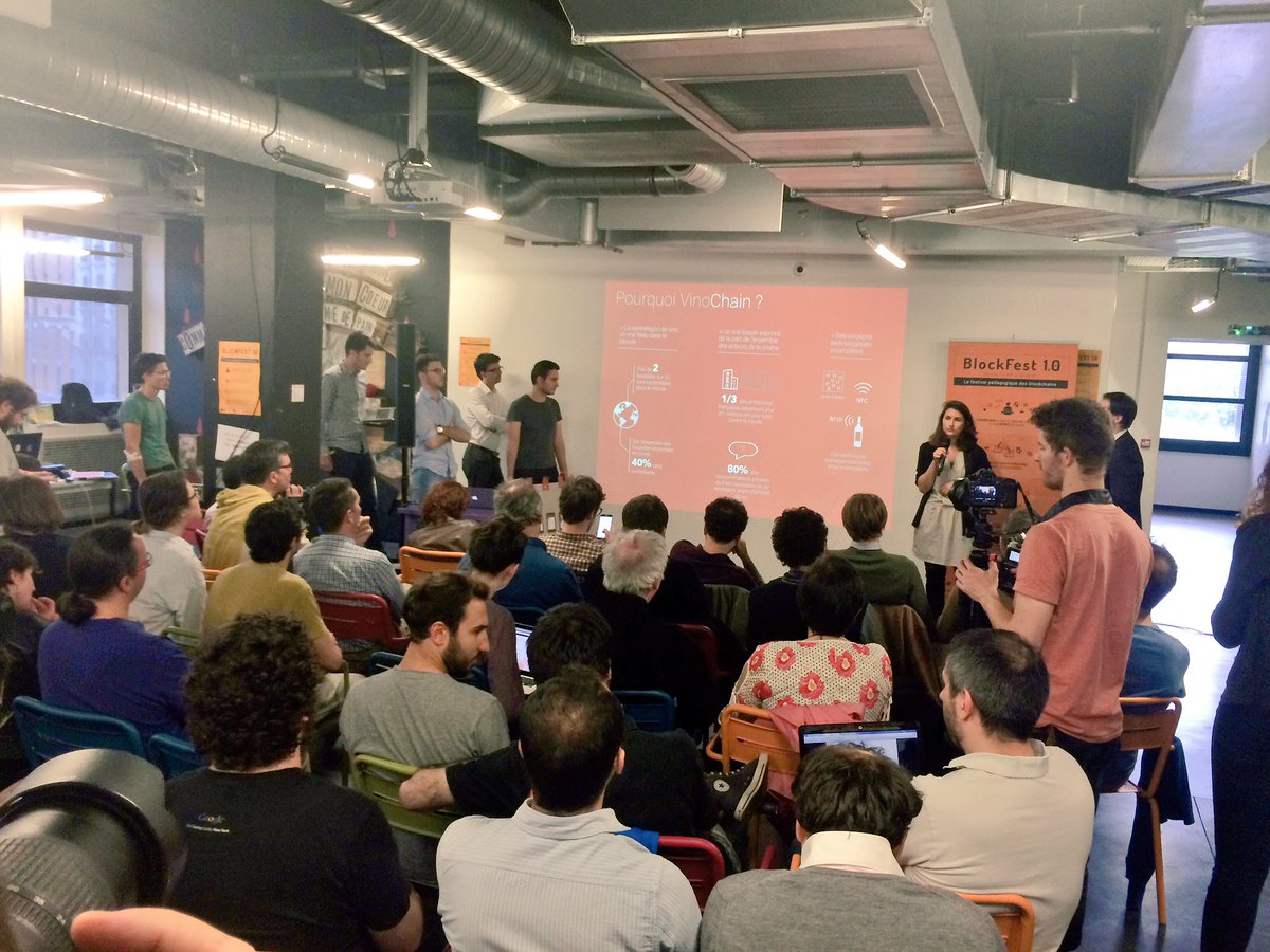 #LeBlockFest: pitch de VinoChain avec <a href="/Maldoju/">Julien Maldonato</a> <a href="/ConstanceFages/">Constance Fages</a> pr assurer la traçabilité des vins avec la blockchain