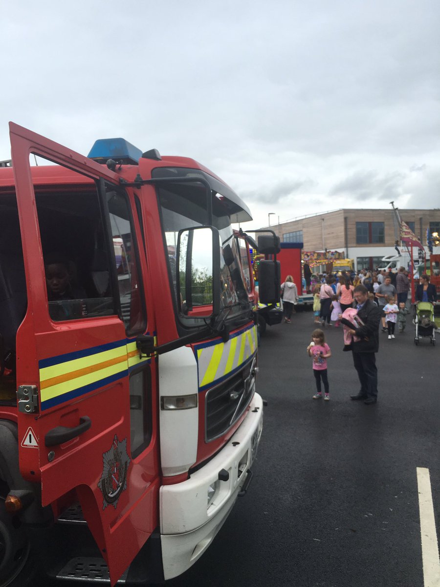 Eccles fire stations Green Watch with a school fete at Ellenbrook primary school today <a href="/manchesterfire/">Greater Manchester Fire and Rescue Service</a>