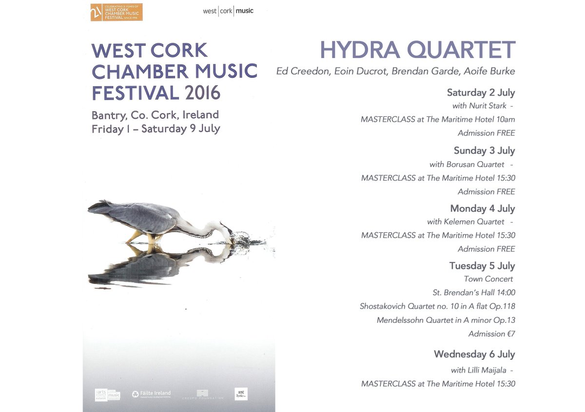 Hydra Quartet at West Cork Chamber Music Festival 2016