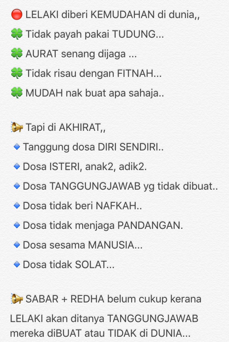 KhalifahMedia's tweet photo. Prmpuan,

"Jdi lelaki senang ah"

Lelaki,

"Jdi prmpuan ni bnyk keje nk buat"

Korang baca ni. Sila take note ☝🏼️ https://t.co/jKY20ZBXxO