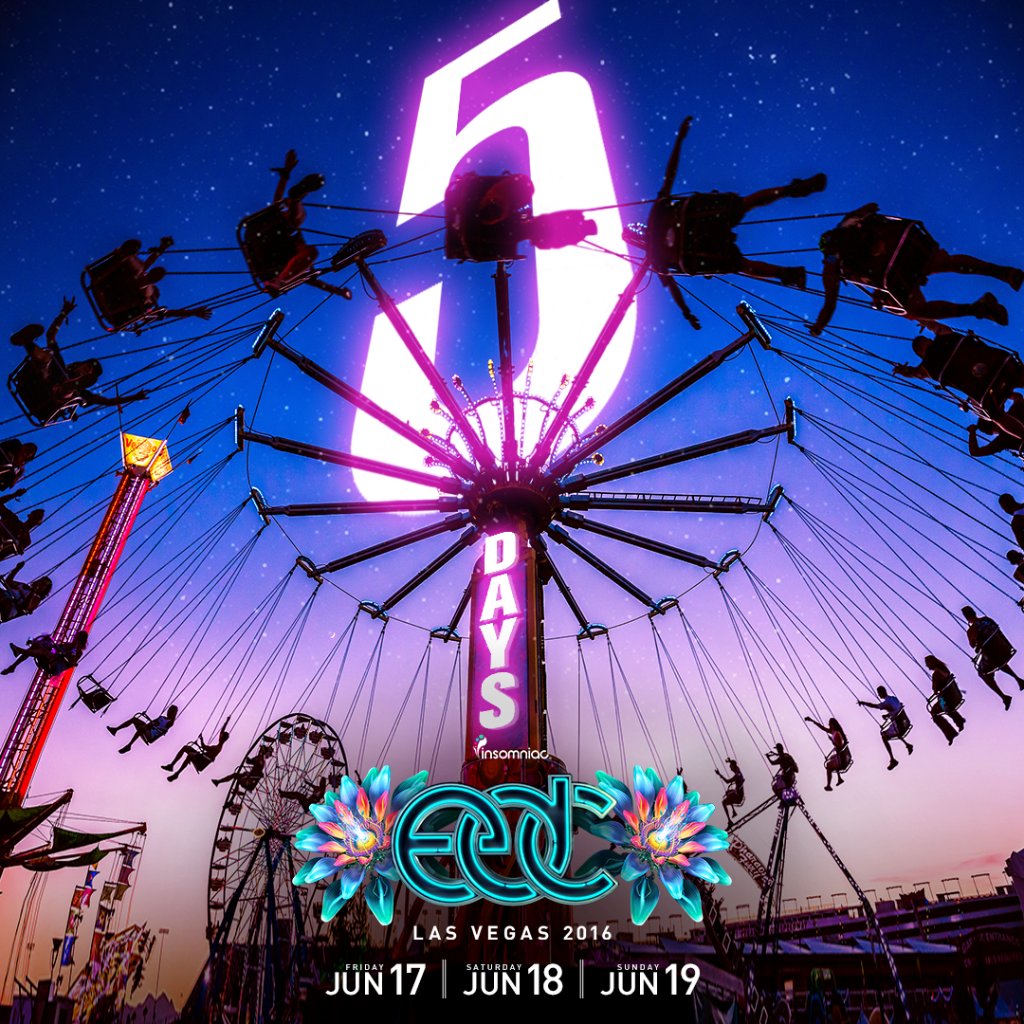 EDC_LasVegas's tweet photo. We'll be soaring across the Electric Sky in just FIVE DAYS! 🙌 🎡 🌼 #EDC20 https://t.co/z6hN9LCrU5