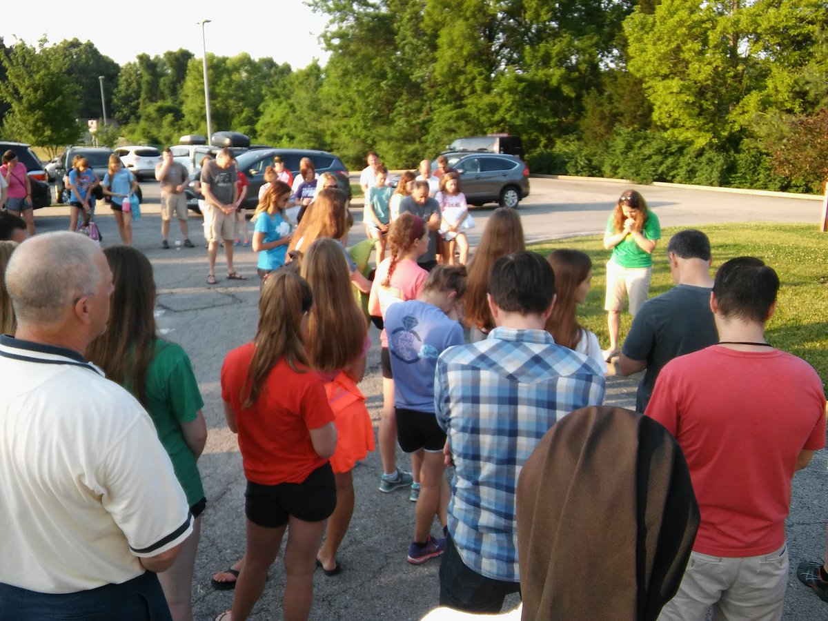 CJ Mission Appalachia prayed for God's blessing on their week before hitting the road Sun. a.m.