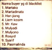 ef_andres's tweet photo. Nama2 buyer SM yg blacklist, by SOP SM kami. https://t.co/YOtO3H3m09