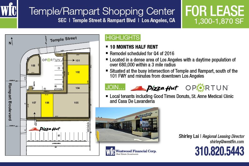WestFin's tweet photo. FOR LEASE | 1,300-1,870 SF | Minutes from Downtown LA! #SocalCRE https://t.co/fFyNcvrKed https://t.co/u7UalEjQPg