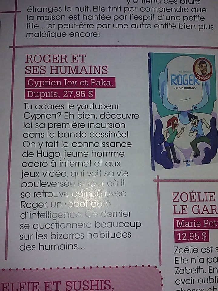 PerfectNight098's tweet photo. J'ai trouver Roger et ses humains dans un magasine québécois de fille... @MonsieurDream Tu es connu ! https://t.co/rXAwW221NN