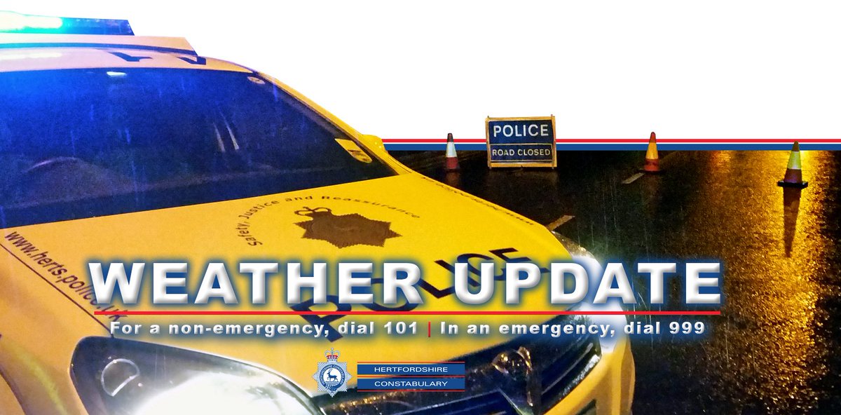 Several areas across Hertfordshire are currently experiencing heavy rain &amp; flooding. Please take care while driving.