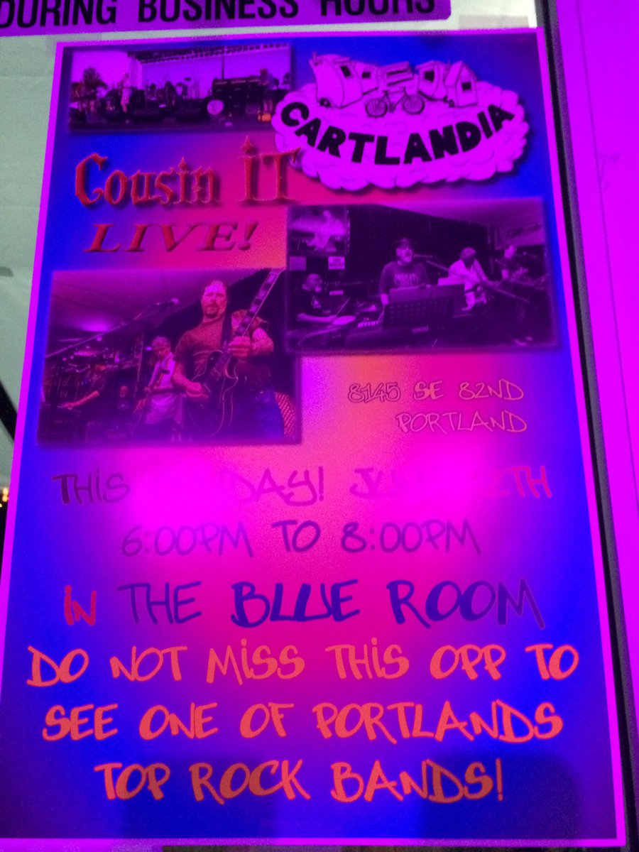 Tonight Rock and Roll with bands CousinIt and <a href="/fatmannequins/">Fat Mannequins</a> <a href="/BlueRoomBar/">Blue Room Bar</a> 6-10 pm no cover