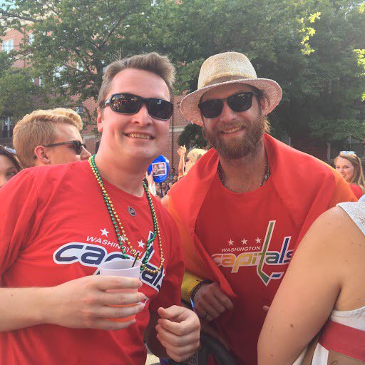 TalkTheRed's tweet image. Great to see @Holts170 and @washcaps at the Pride Parade in DC Saturday! Thanks for braving the heat! #CapitalsTalk