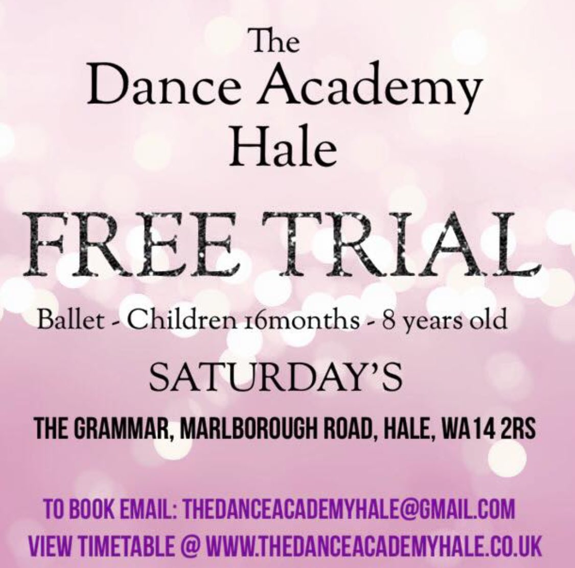 COME ALONG FOR A FREE TRIAL  

💕 BABY BALLET💕 

for children ages 16months - 8 years old! #Altrincham #hale #bowdon