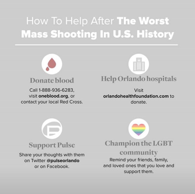 CurvyLadyProbs's tweet photo. How to actually help more than just post about it with a hashtag on social media #OrlandoShooting https://t.co/sg9wzZzo7n