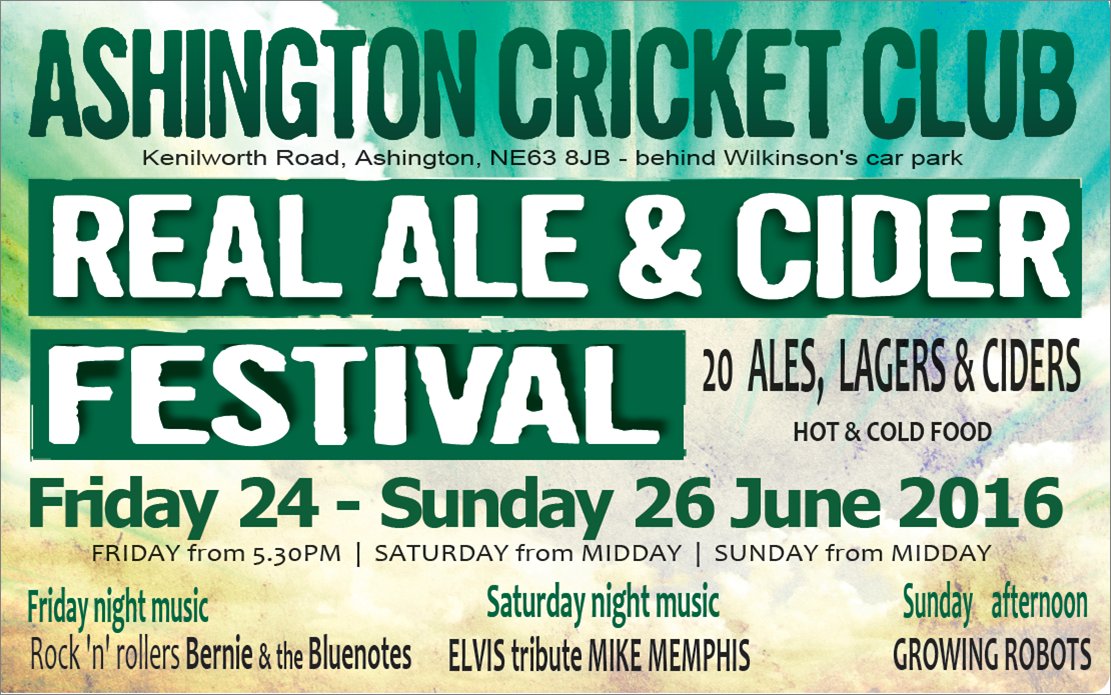 Real ale &amp; cider festival Fri 24 to Sun 26 June.  fb.me/7laXMv7UZ