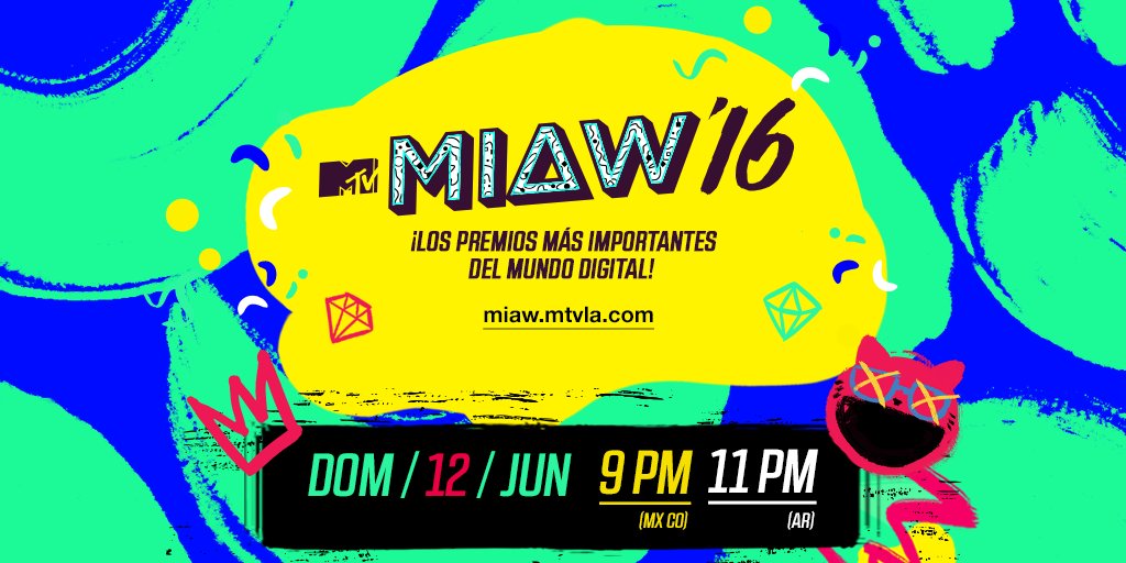 DigiTourEspanol's tweet photo. ¡Ya llegan los Premios #MTVMIAW! Haz click aquí para votar por tus youtubers preferidos: https://t.co/0wReCW4MHi https://t.co/UwQvPfLMr2