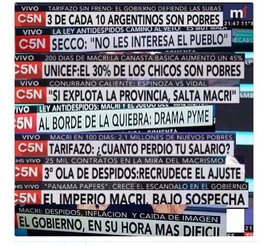cronista9's tweet photo. Hola genio de la vida que votaste a Macri porque decías que no te alcanzaba la plata... #VuelveCristina https://t.co/7AgIoigWFb