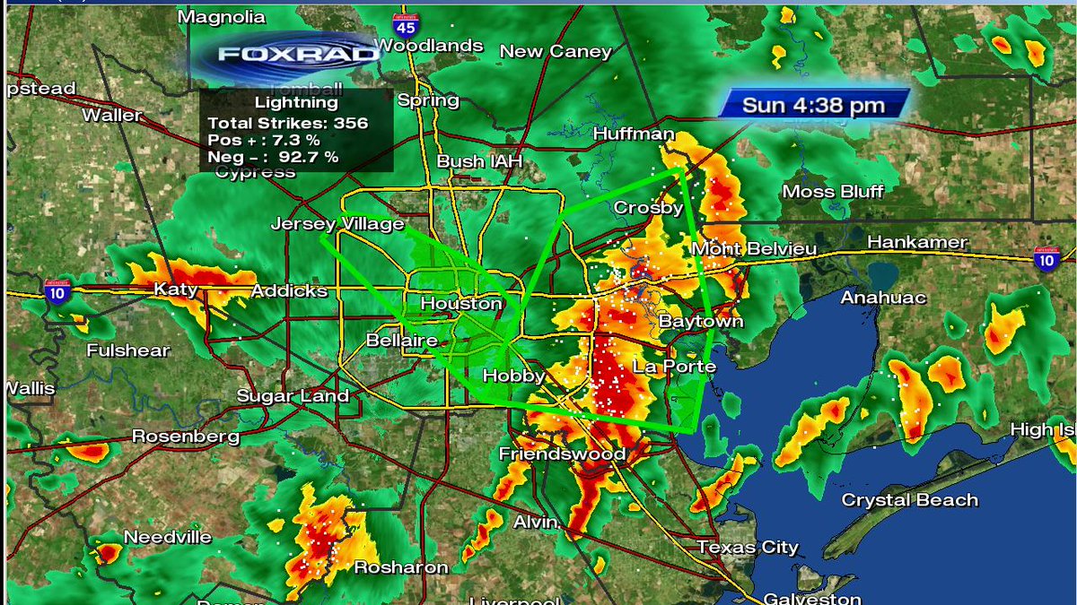 JohnDawsonFox26's tweet photo. East side of Harris County now under FLASH FLOOD WARNING until 6:30pm. Watch for street flooding. Be safe! https://t.co/u6uUm1V1l0