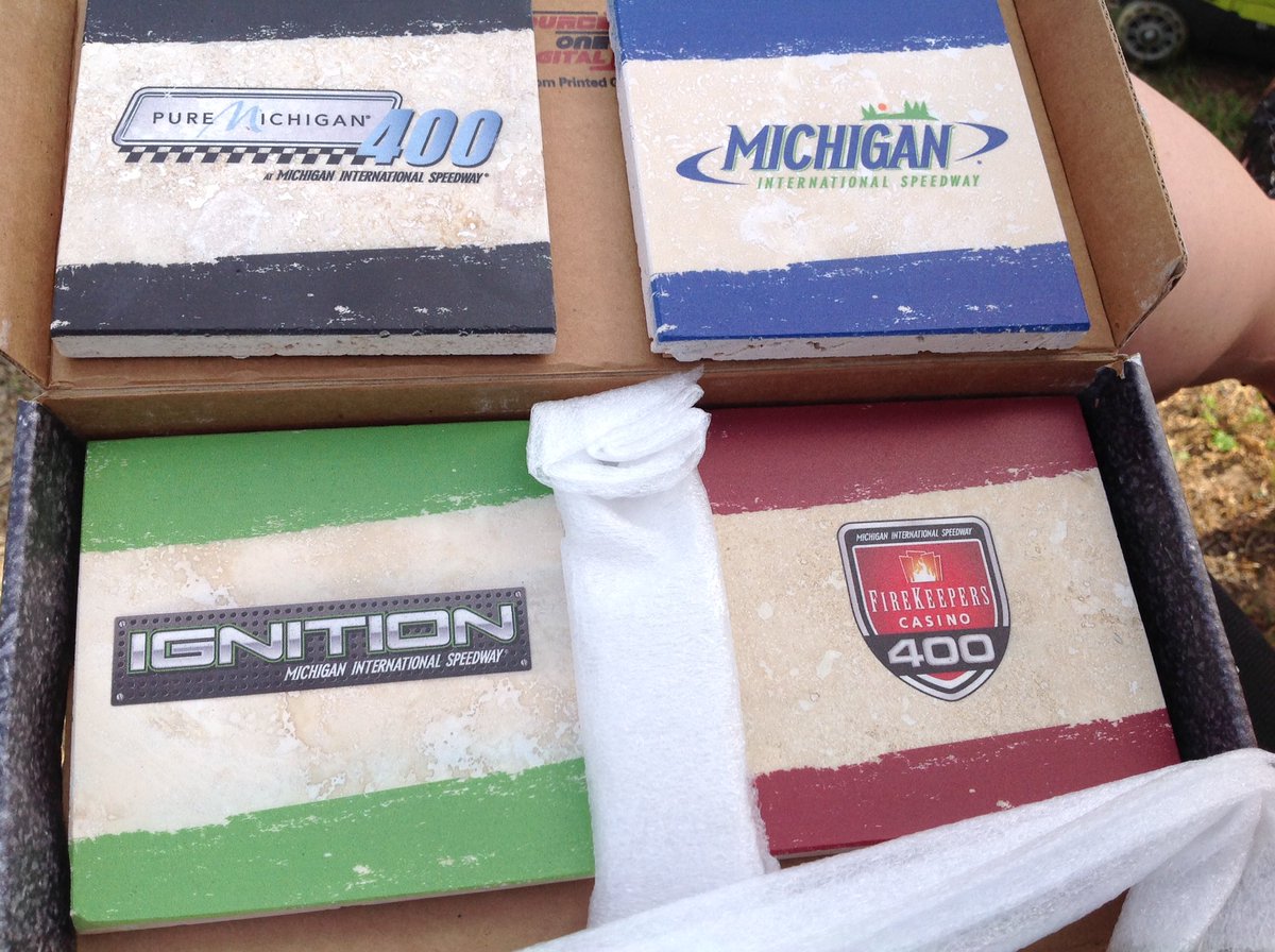 lmr88's tweet photo. Nice coasters!  Thanks @MISpeedway #IgnitionClub https://t.co/zJrKcuO7fz